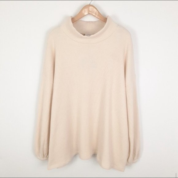 Ava & Viv Cream Thermal Long Sleeve Turtleneck Pullover Top Sz 1X - Picture 3 of 8